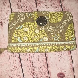VERA BRADLEY Wallet, Sitting in a Tree, Green, Turn lock